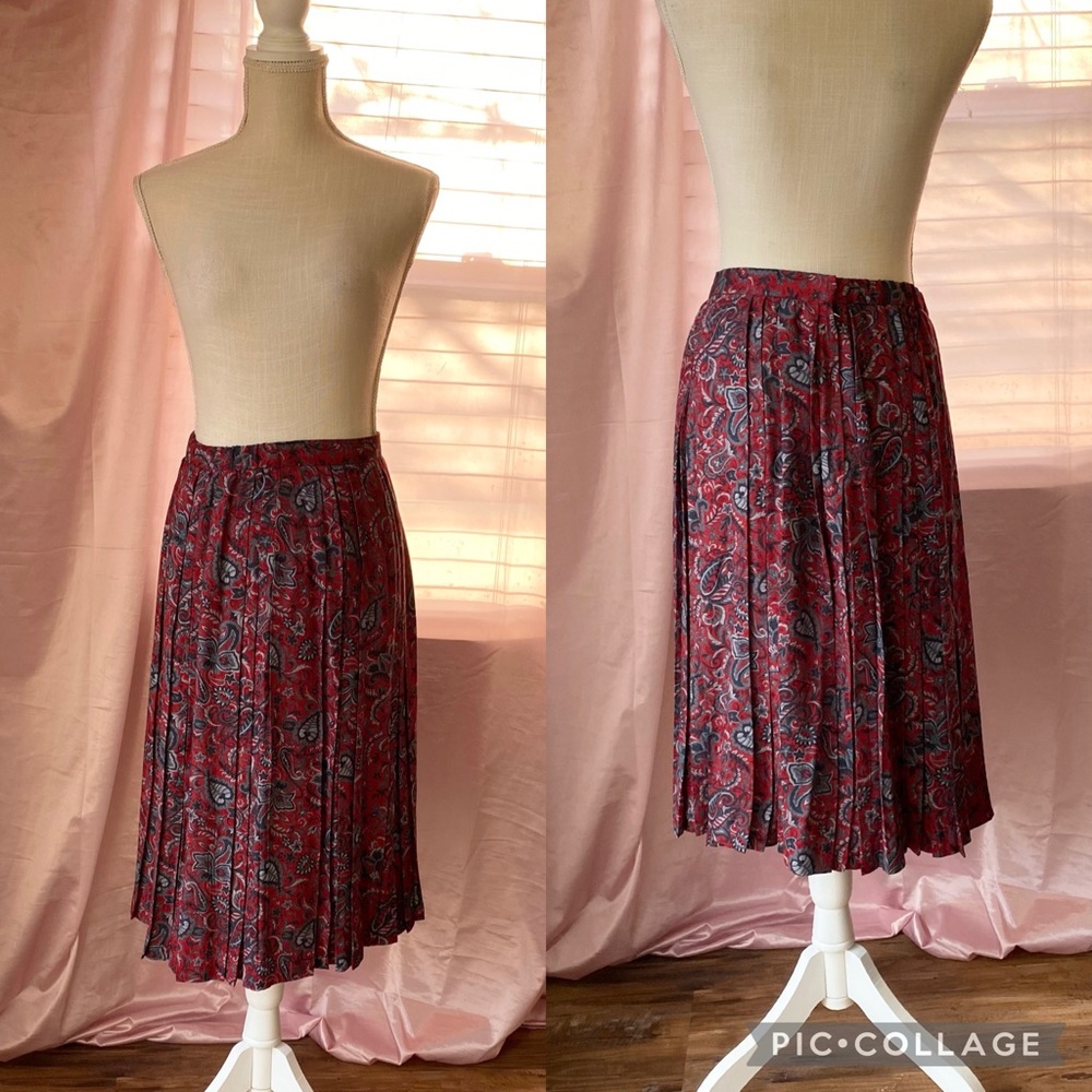Pendleton Red Paisley Midi Skirt
